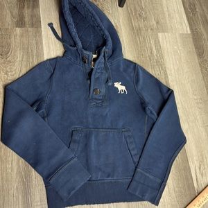 Abercrombie & Fitch, muscle blue jacket, quilted hood, Small